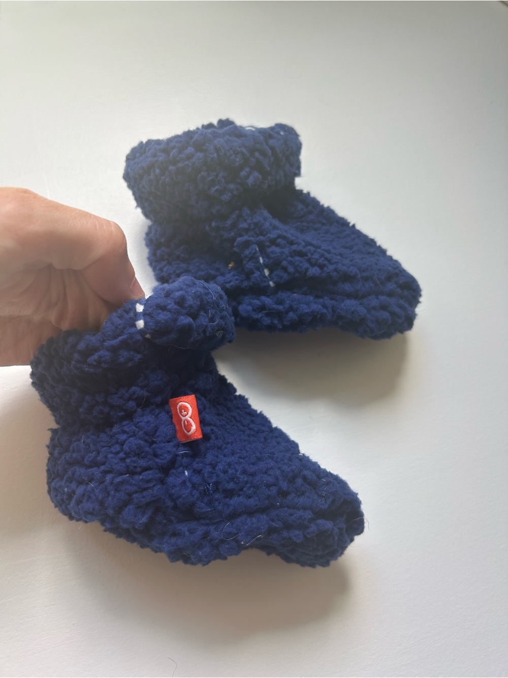 Magnetic Me Navy Blue Cozy Baby Slippers